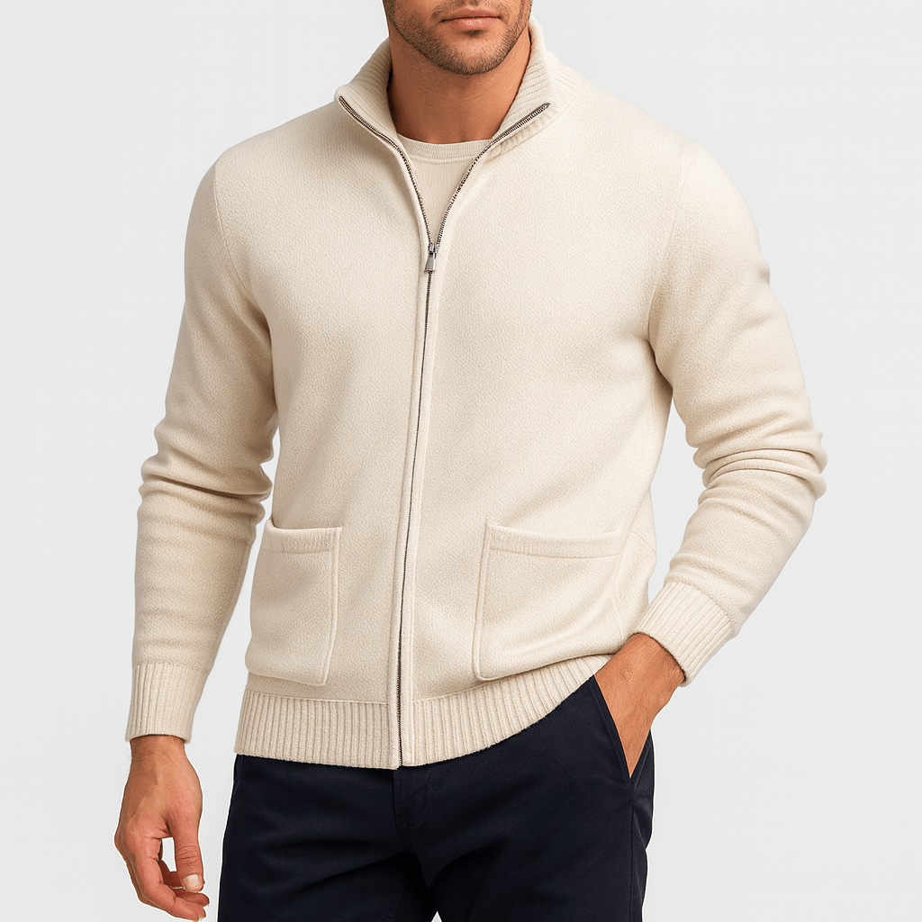Nicola | Cardigan in cotone con zip per uomo