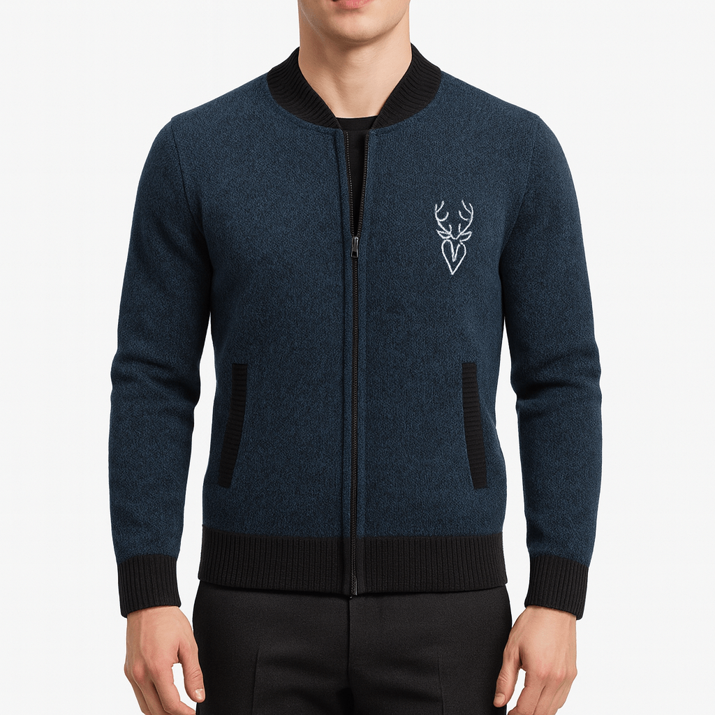 Paolo | Cardigan con zip lavorato a maglia per uomo